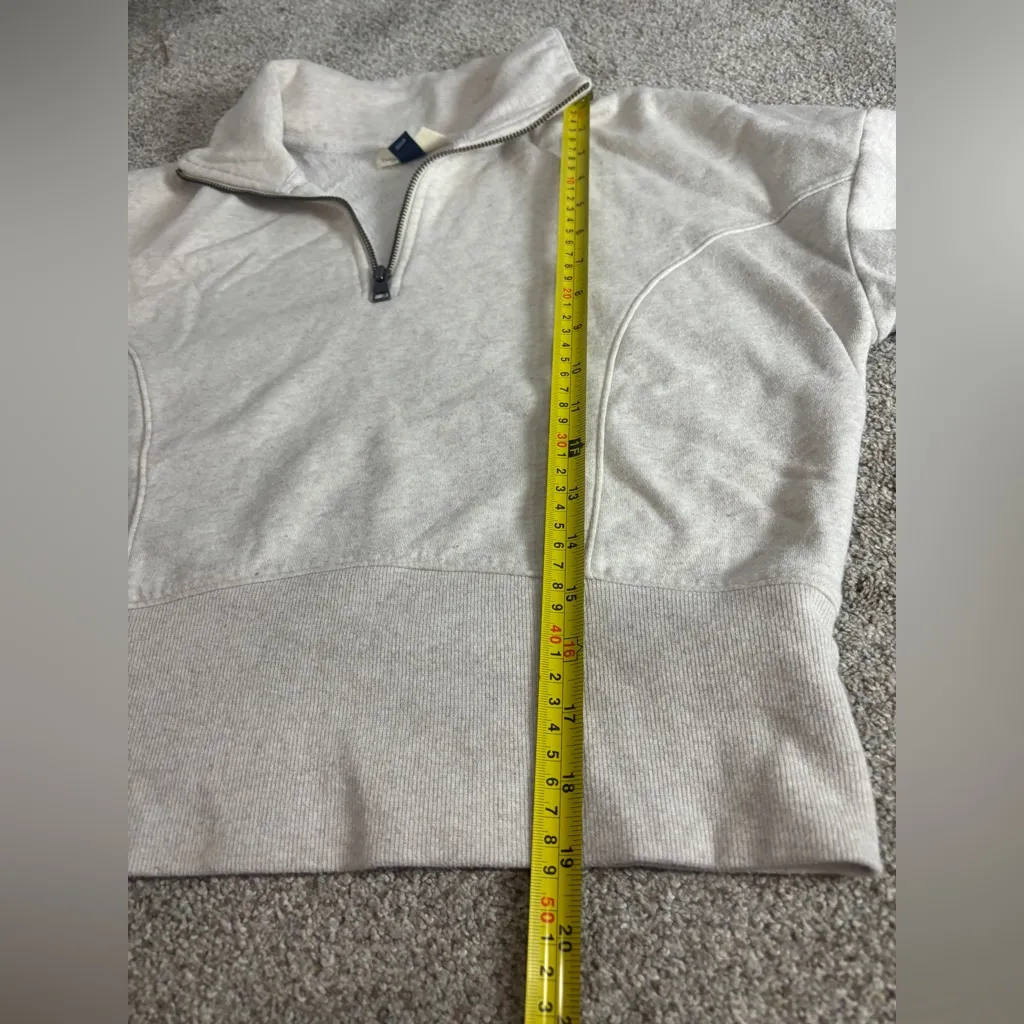 UNIVERSAL THREAD Women's Half-Zip Pullover Sweatshirt Size M In Heather Oatmeal - Image 6