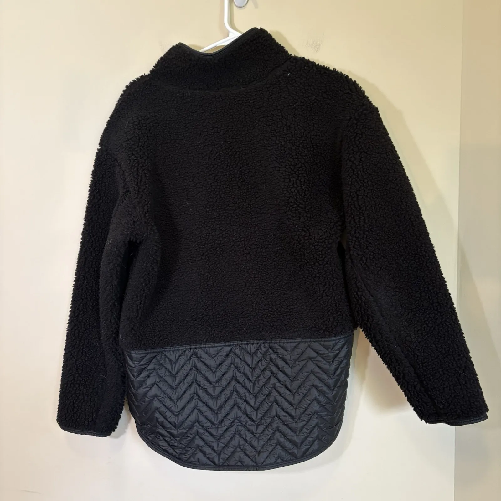 Athleta Cozy Sherpa Snap‎ Jacket Sweatshirt Small Black - Image 6