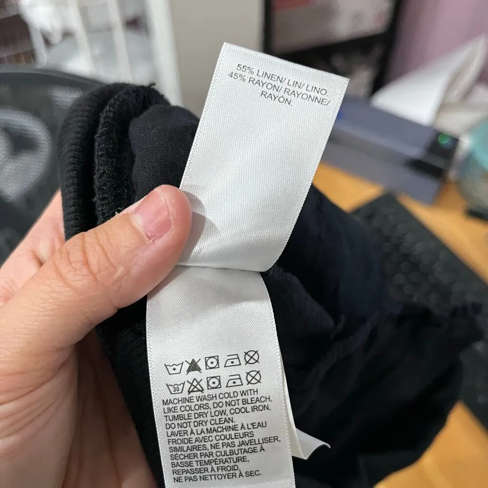 New! Lucky Brand The Linen Jogger Black Lightweight Pants Womens Size XS - Image 6