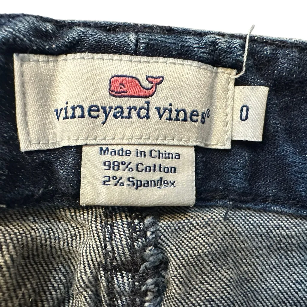 Vineyard Vines Dark Wash‎ Skinny Denim Jeans Size 0 Style# 2P0186 - Image 5