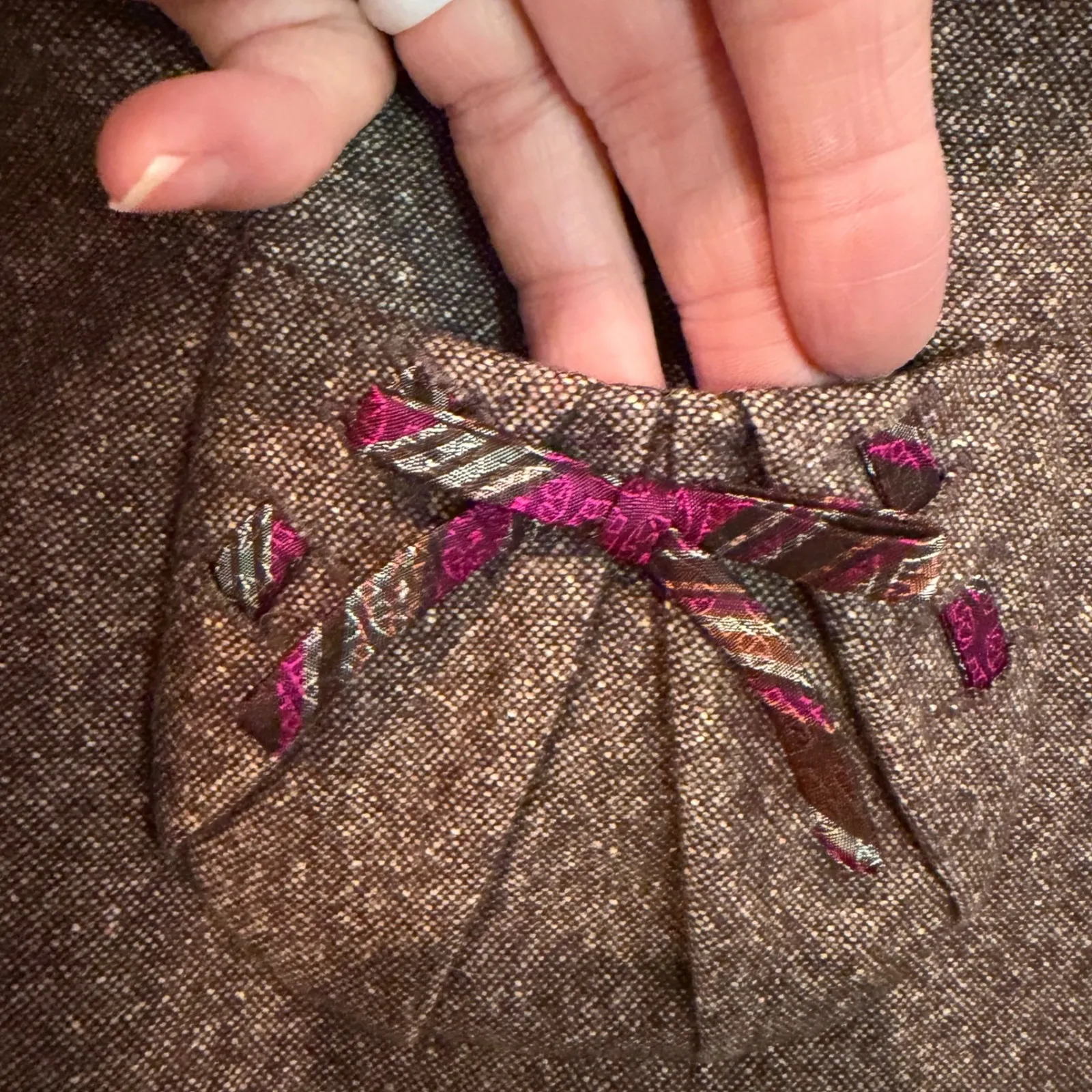 Kay Unger Vintage Coquette Girl Blazer Women's 4 Brown Tweed Career Boho‎ Dainty - Image 4