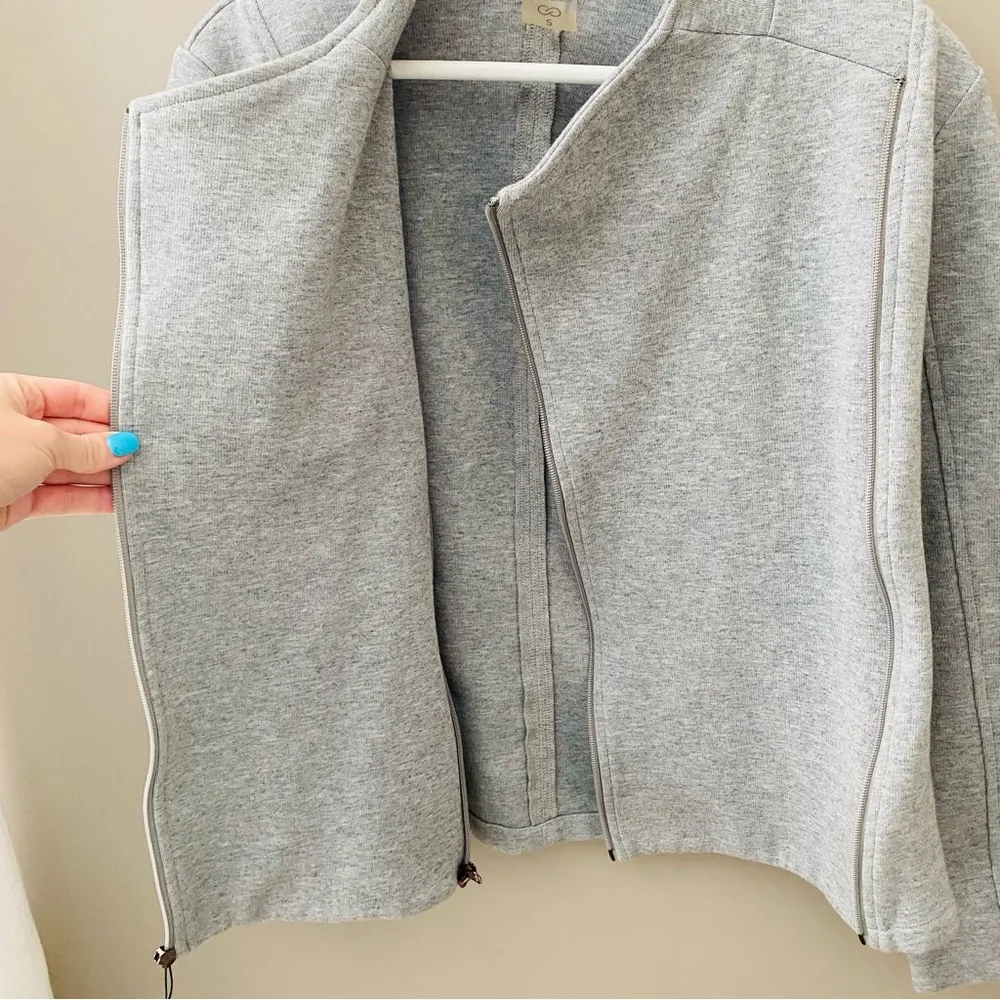 CALIA by Carrie Underwood Effortless Knit Moto Jacket/Sweatshirt Gray Sz… - Image 5