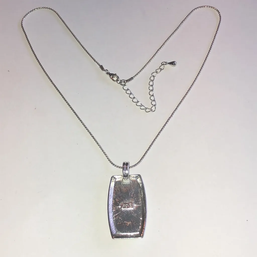 Kenneth Cole Silver Tone and Turquoise Enamel Boho Pendant Necklace - Image 8