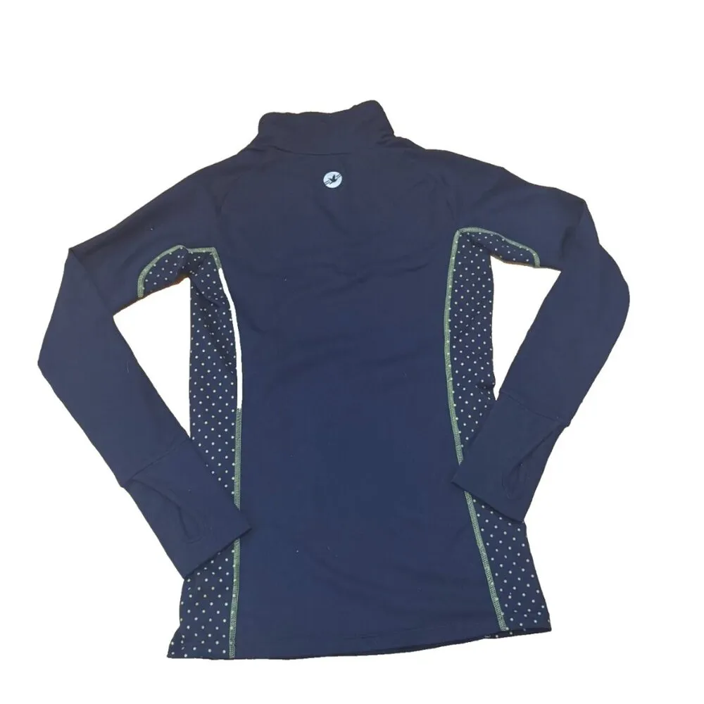Aerie Fit Women's Long Sleeve Zipper Navy Blue Thermal Workout Tops Size SP - Image 5