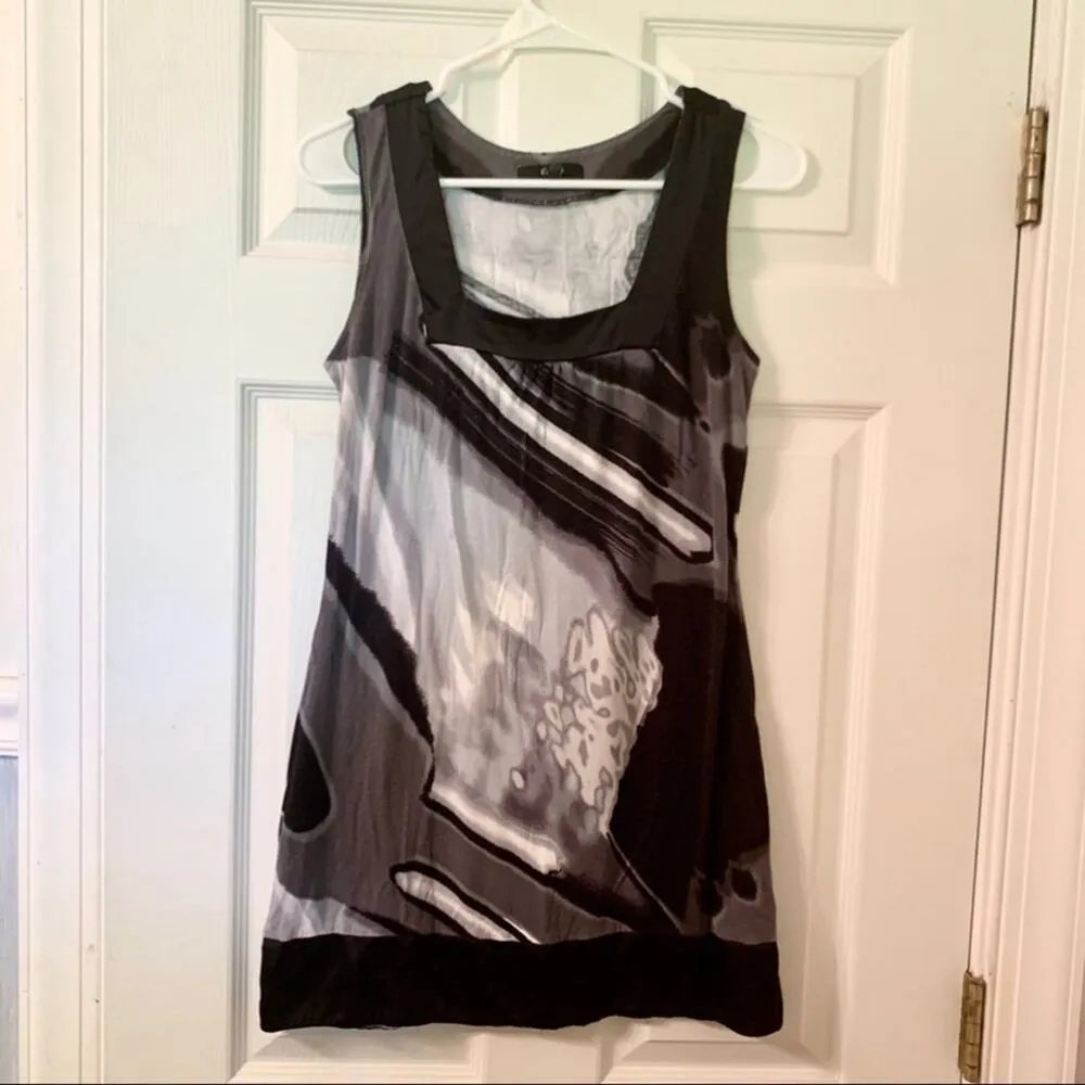 Express Black & White Marble Print Dress Size Small - Image 8