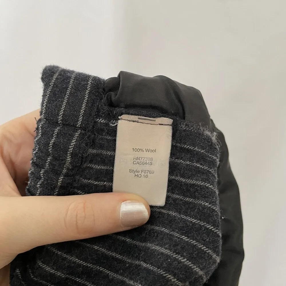 Madewell Womens Wool Pinstripe Pants Size M wide leg casual mid rise - Image 6