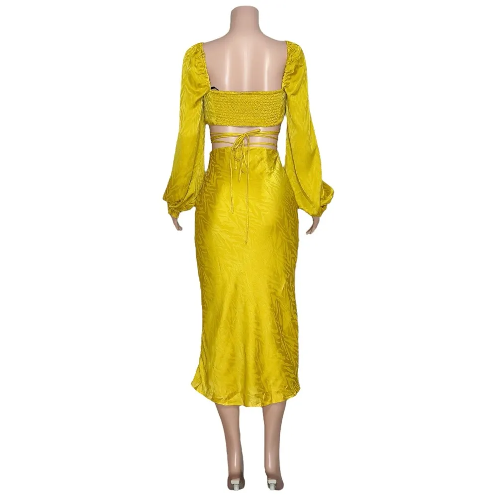 NEW HOUSE OF HARLOW 1960 Set Courteline Top & Skirt, Gold, XS Gold - Image 10