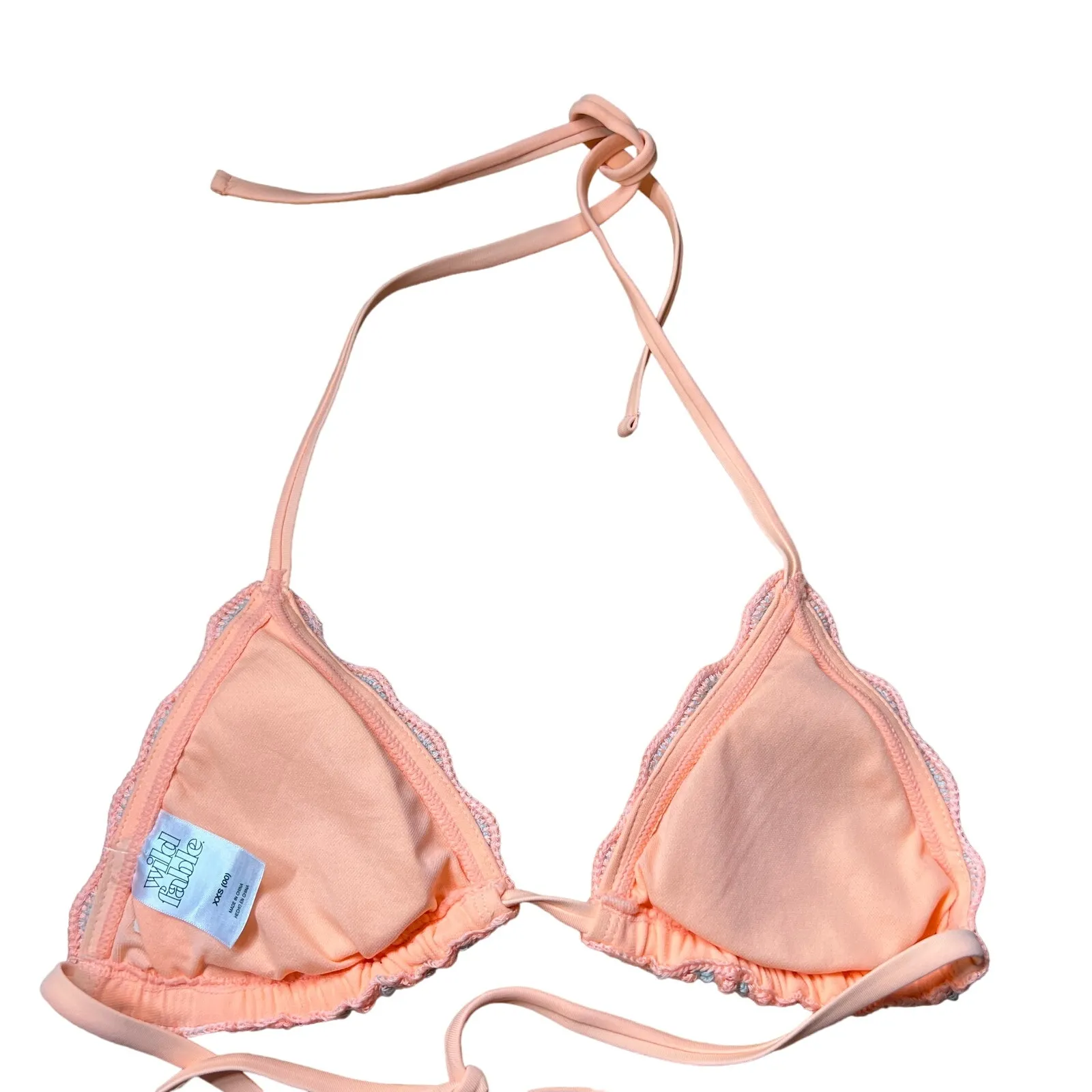 Wild Fable Women's Peach Crochet Triangle Bikini Top - Size XXS - NWT - Image 6