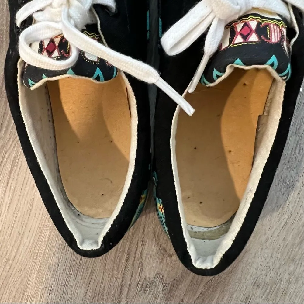 Bucketfeet Southwest Aztec Print Canvas Lace Up Low Sneakers Womens 7 - Image 7
