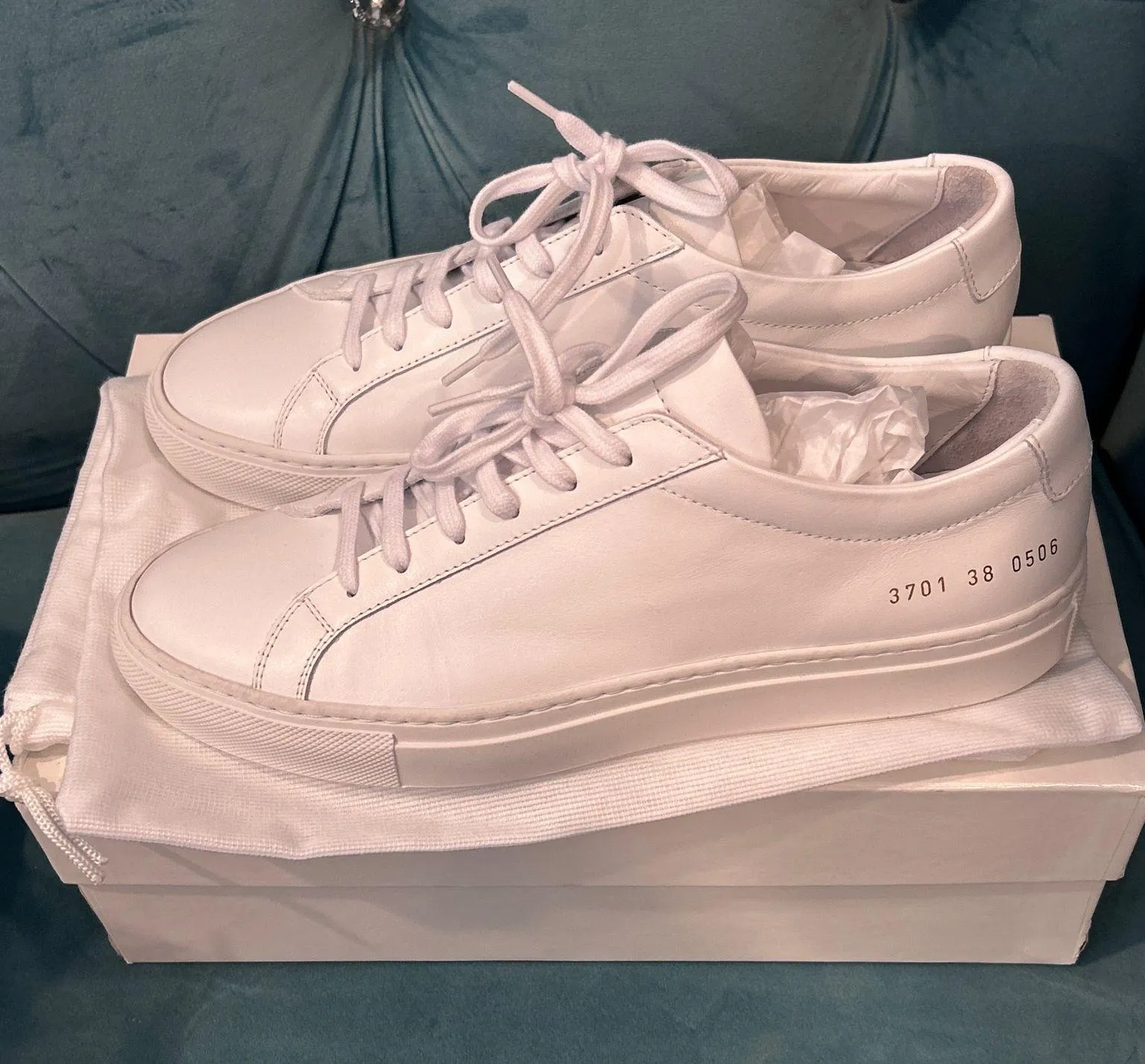 Common Projects Original Achilles low women's Sneakers Sz 38 White New - Image 4