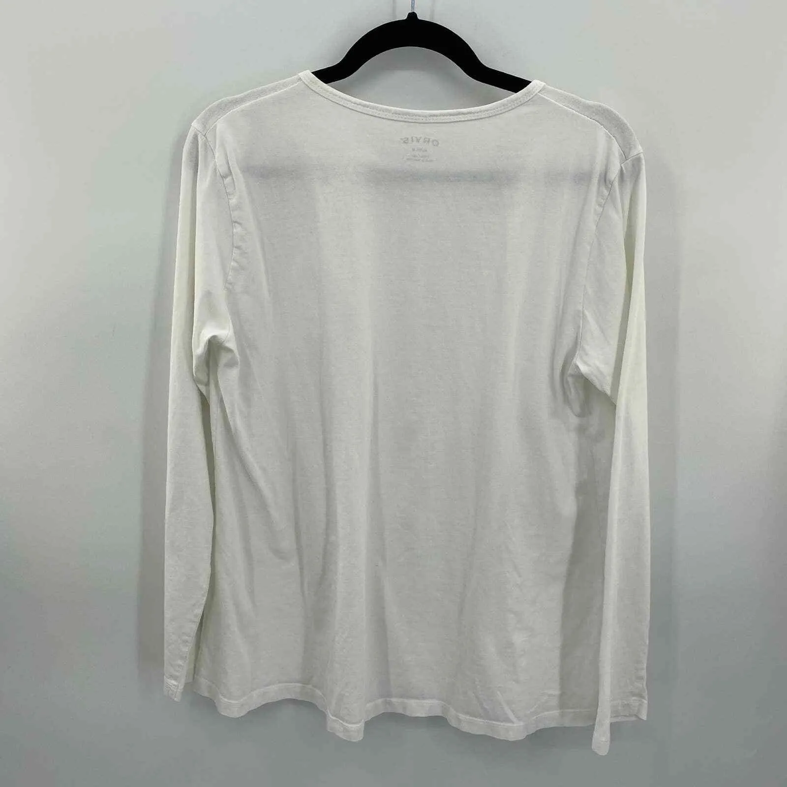 Orvis Shirt Womens Medium White 100% Cotton Gathered Front‎ Long Sleeve - Image 4