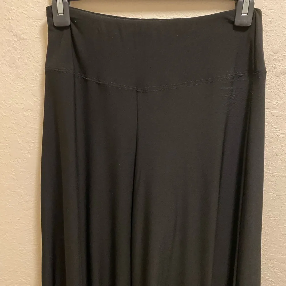Sympli Black Lagenlook Wide Leg Slouchy Gaucho Pants With Pockets At Hem Size 4 - Image 3