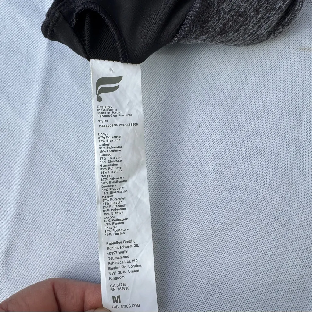 Fabletics Dark Heather Sports Bra Size Medium - Image 4