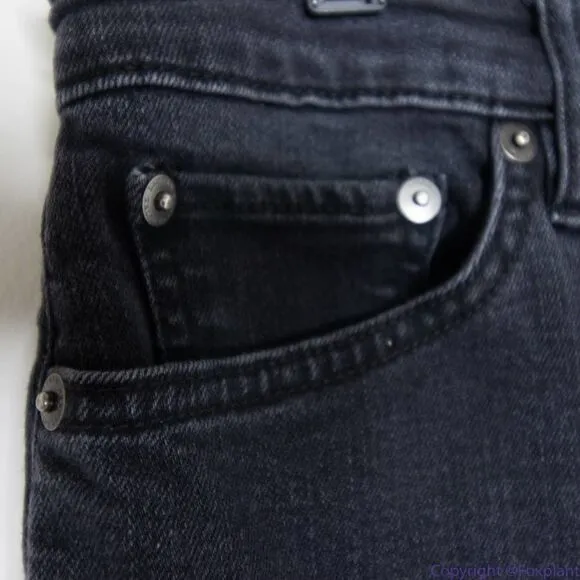 Lauren Ralph Lauren black high‎ rise step raw hem jeans, women's size 8 - Image 5