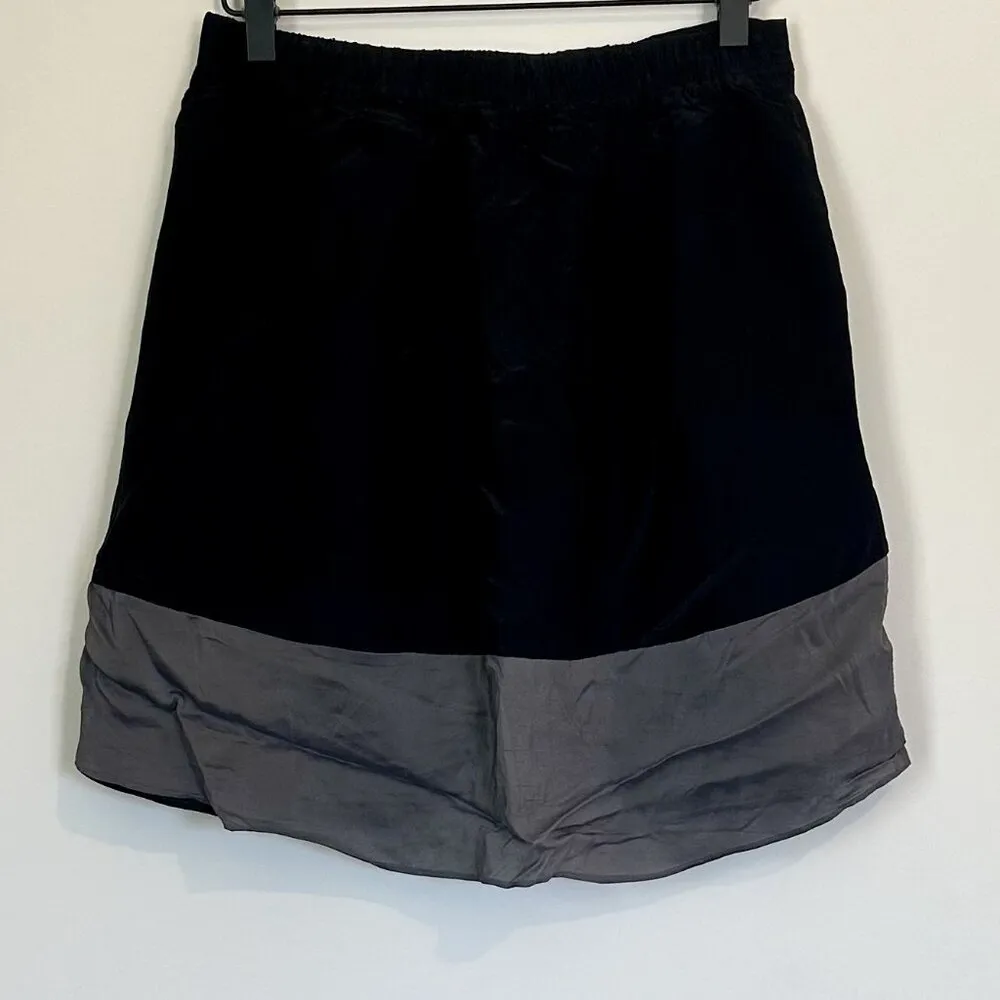 Madewell Premiere Gray Black A-Line Color Block Silk Skirt - XS - Image 5