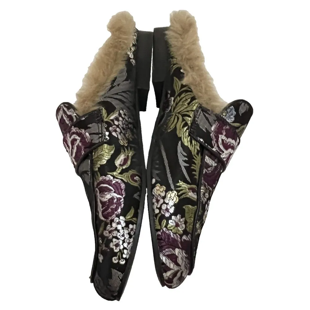 Steve Madden‎ Embroidered Floral Kaden Mules Flats Size 7.5M Slip On Shoes - Image 7