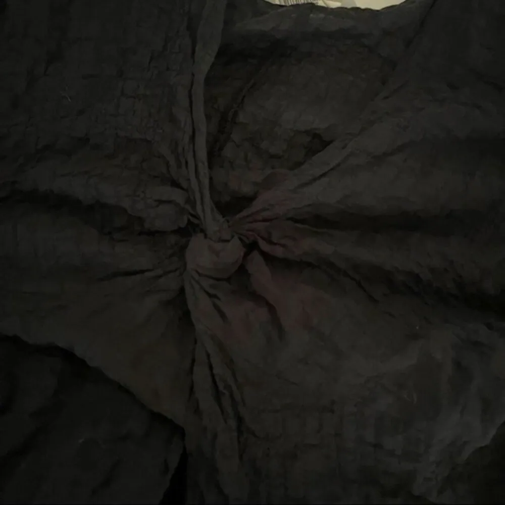 ZARA Z1975 Black Denim Open Front Tunic Semi Sheer Cover Up Size Large NEW - Image 6