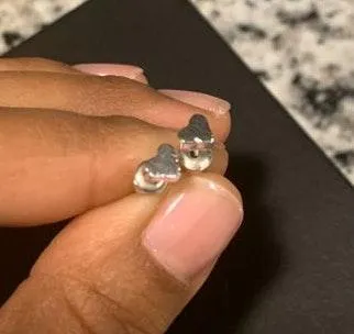 Mini Heart Earrings Dipped In White Gold! So Cute And dainty! Brand new! Silver - Image 4