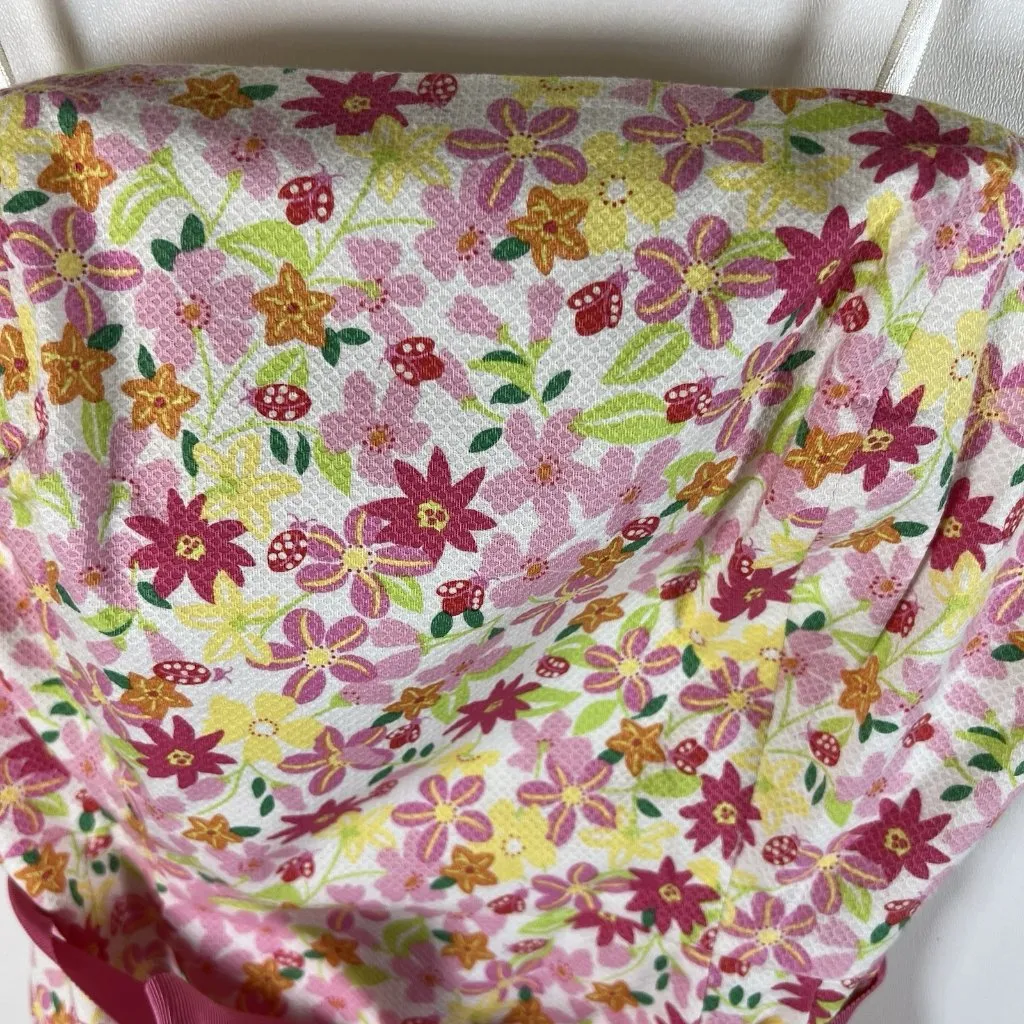 Vtg Lilly Pulitzer Pink Waist Ribbon Tie Floral‎ Lace Strapless Dress EUC Size 4 - Image 5