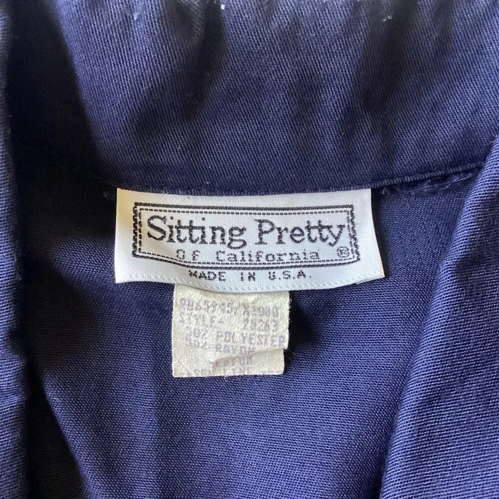 Vintage Military Style Blazer Blue Size M - Image 6