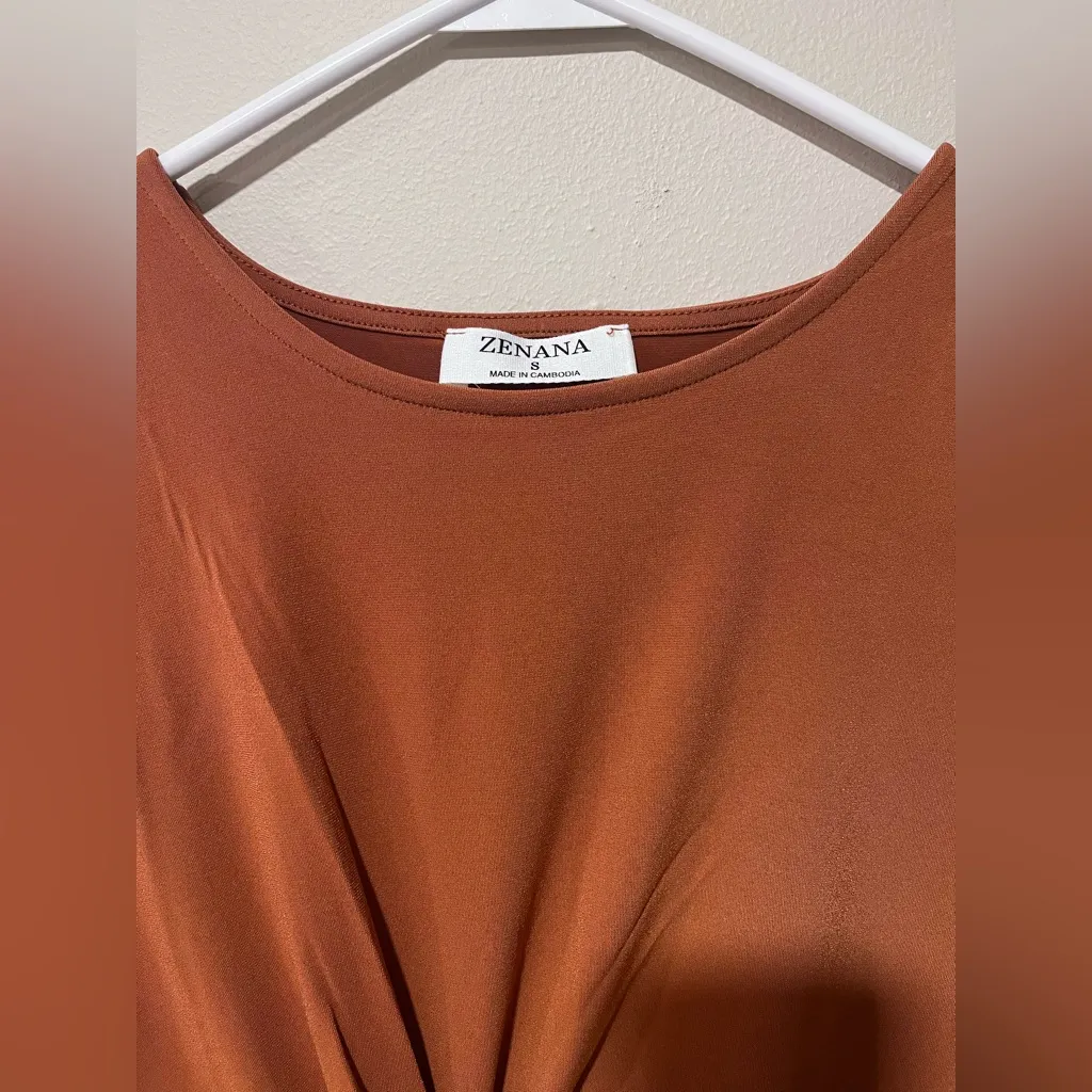 Zenana Burnt Orange Tank Top - Size Small - Image 3