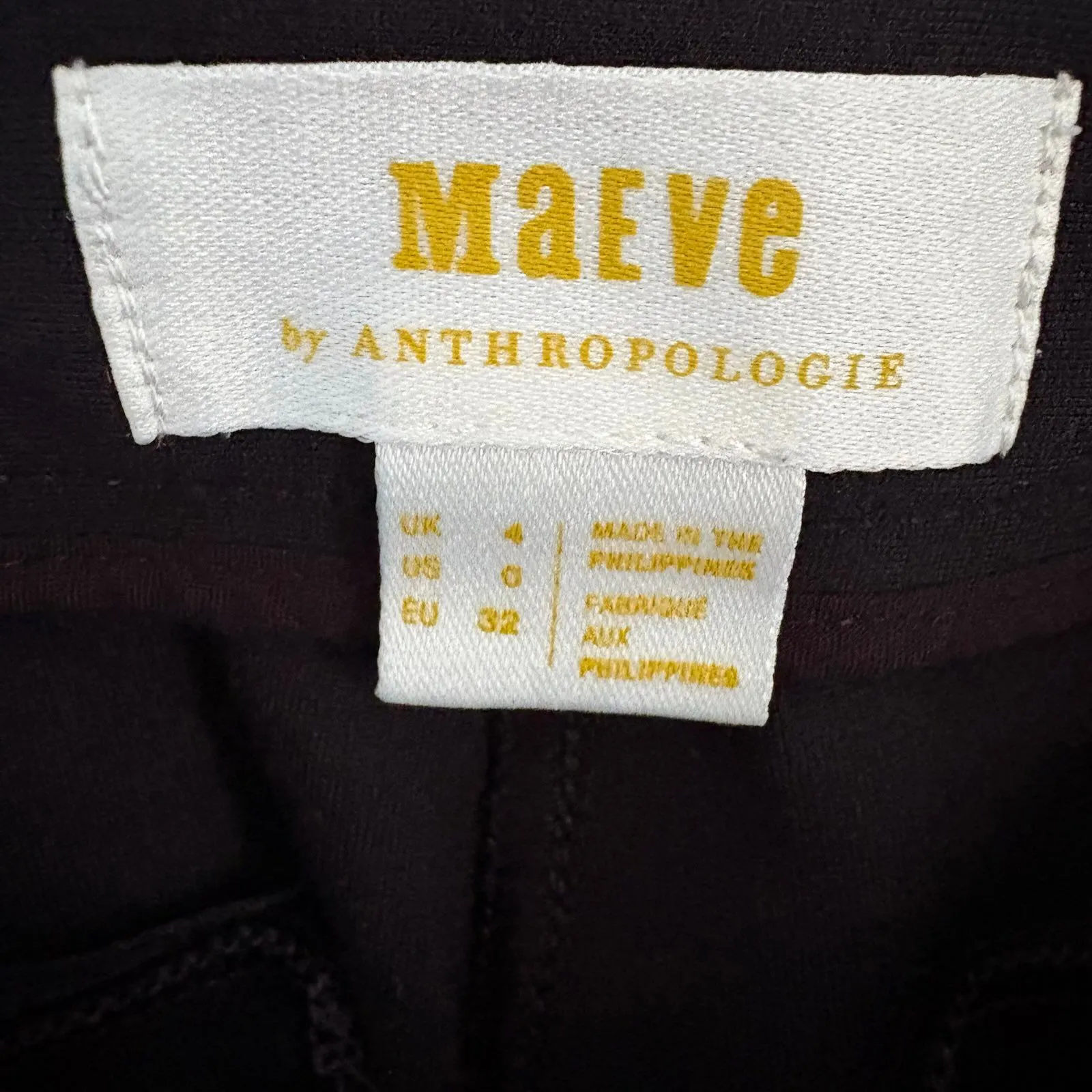 Maeve Anthropologie Ankle-Zip Black Stretch Skinny Pants size 0 - Image 14