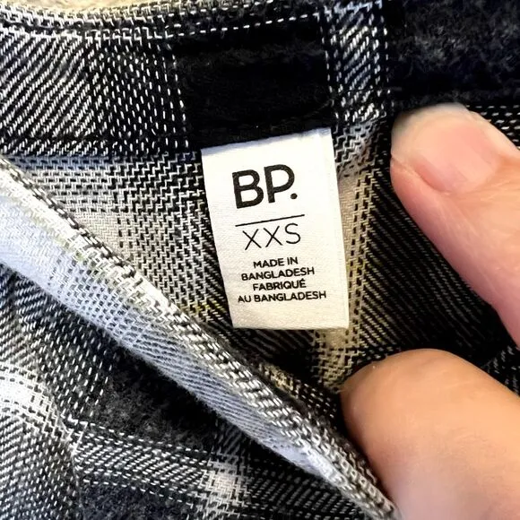 BP Plaid Tiered Mini Dress Square Neck Long Sleeve Casual XXS‎ - Image 2