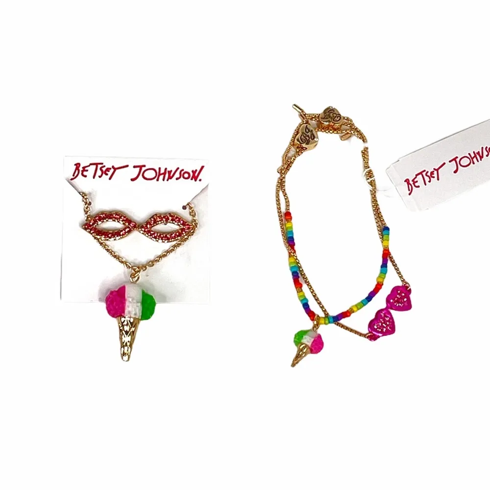 Betsey Johnson Lips and Ice Cream Cone Earring Set - Image 2