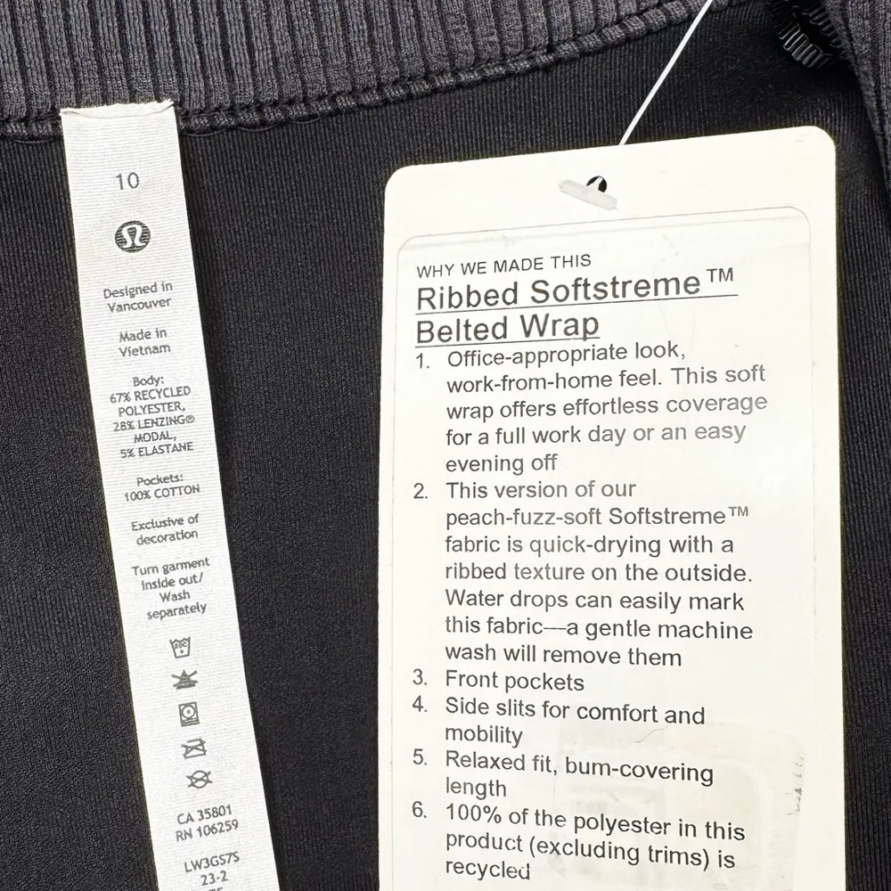 Lululemon  Ribbed Softstreme Belted Wrap Jacket Black Size 10 NWT - Image 10