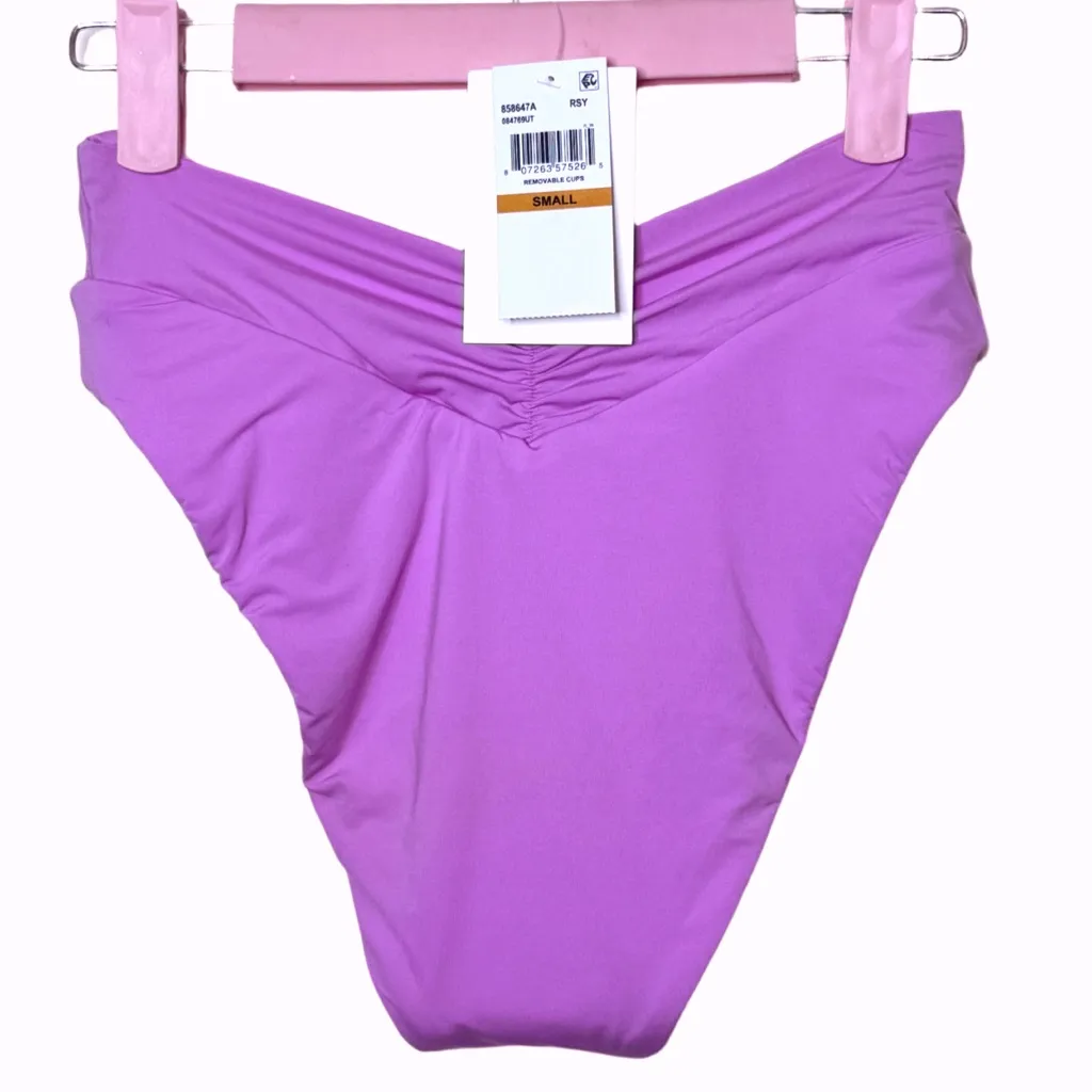 NWT BECCAStandard Color Code High Waisted Shirred Cheeky Bikini Bottom - Small - Image 7