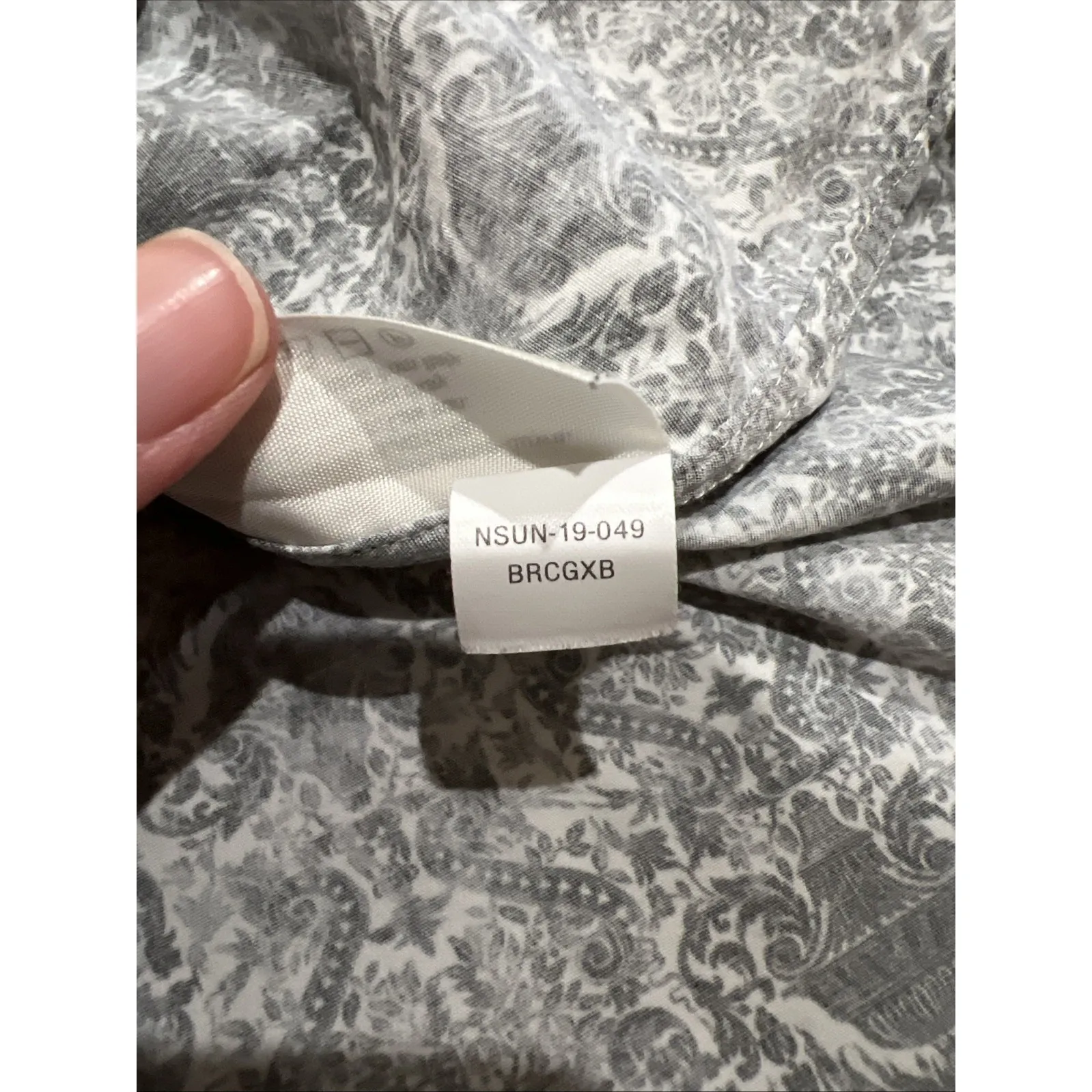 MM Lafleur The Blake Shirt Rococo Print Button Up Navy & White Career Designer Blue Size XS - Image 9