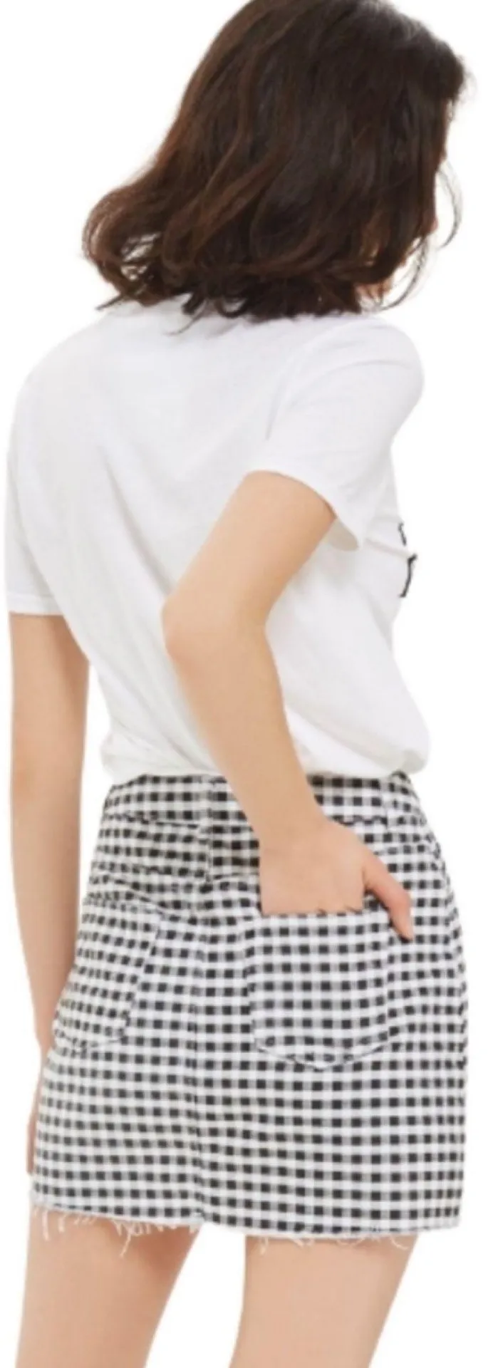 Moto Gingham Denim Mini Skirt Size 2 - Image 2