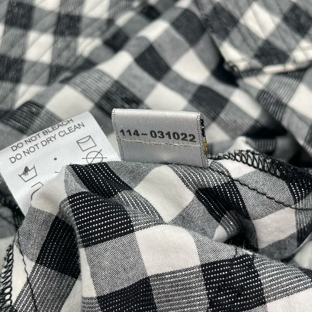 COOGI Shirt Dress Size Large Buffalo Check Plaid W&B Silver Logo Zippers Checked - Image 16