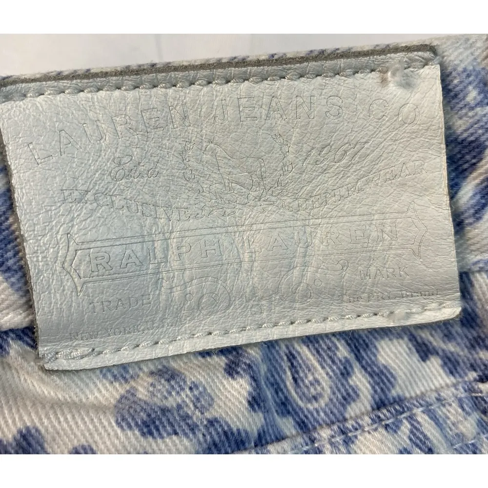 Lauren Jeans Co Women's Paisley Print Denim Jean Shorts Women's Size‎ 6 Preppy - Image 5