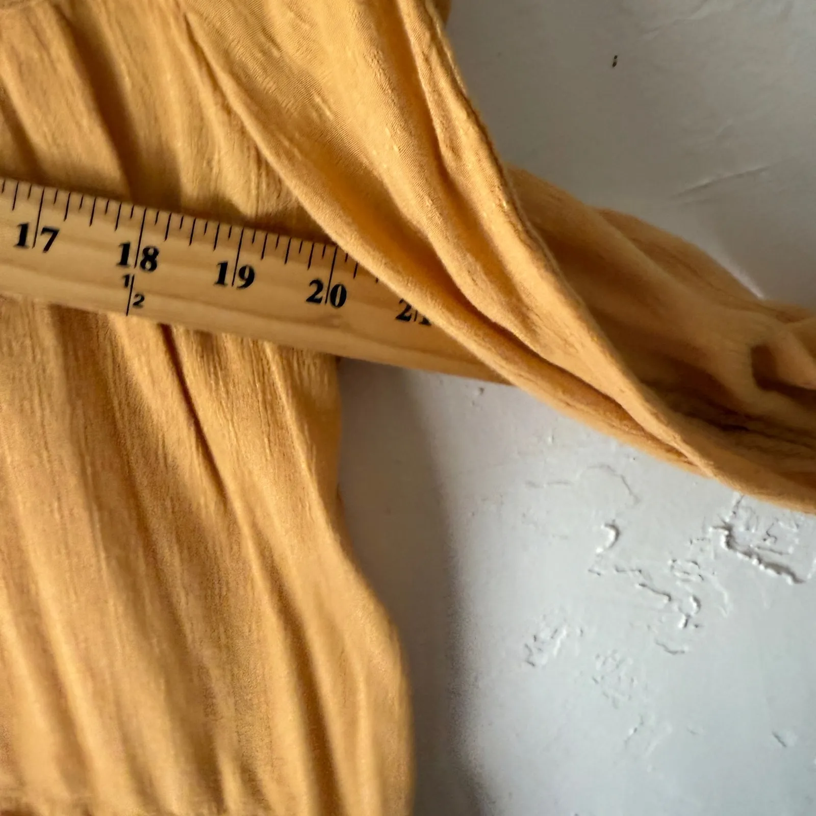 American Eagle Tunic Top M Crochet Long Sleeve Tie‎ Front Peasant Western Boho Yellow Size M - Image 3