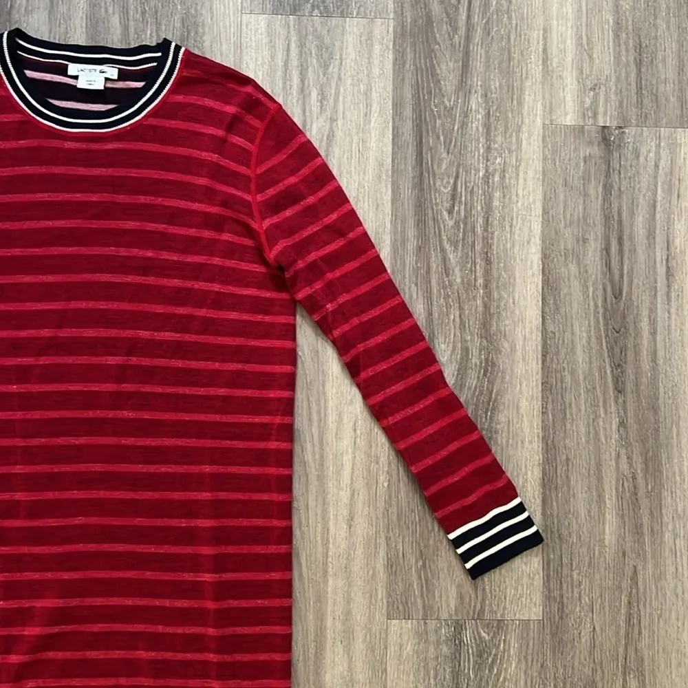 Lacoste Striped Sweater Dress Long sleeve Merino Wool Size 44  Women’s Casual - Image 6