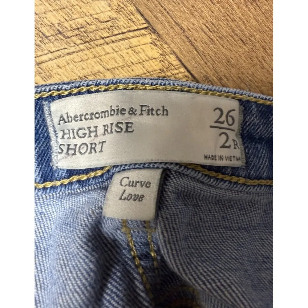 Abercrombie & Fitch High Rise Shorts Women 26/2 Blue Curve Love Denim Button Fly - Image 4