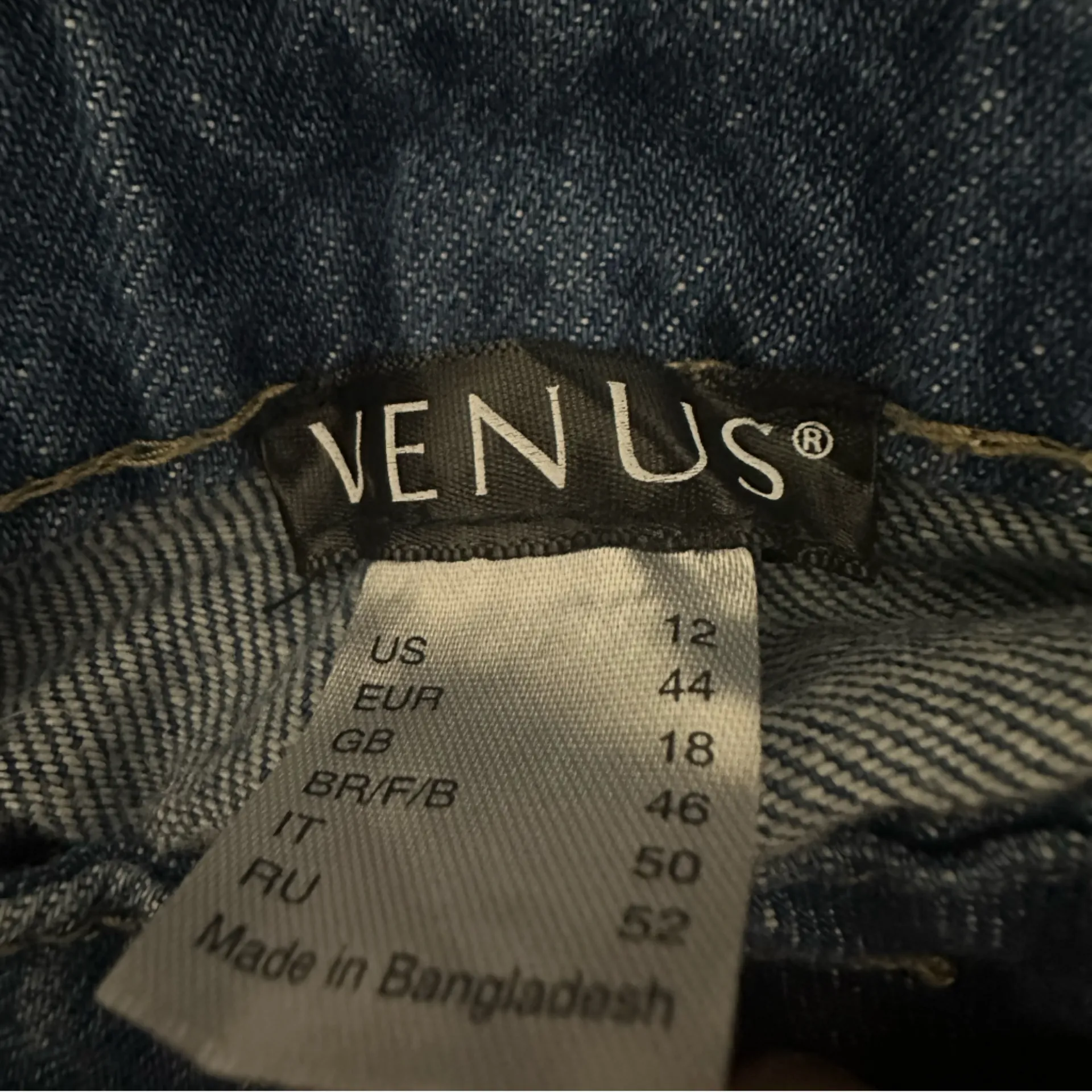 Venus Cuffed Baggy Jeans Size 12 High Rise Tapered Leg Cotton Denim - Image 3