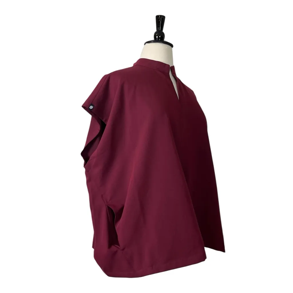 Jaanuu Scrub Top New Aris V-neck Pockets Burgundy Merlot Women’s Plus Size 2X - Image 2