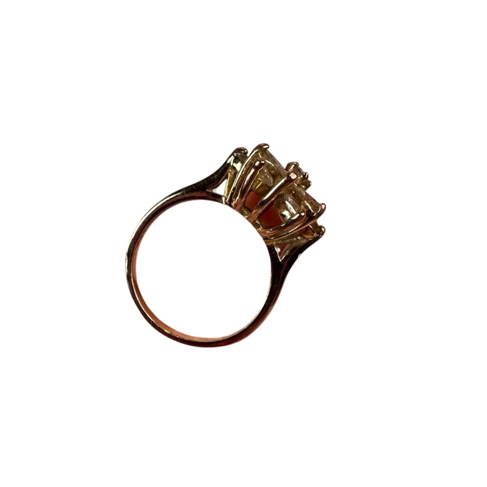 Vintage Flower Statement Ring Size 7.5 Gold - Image 5