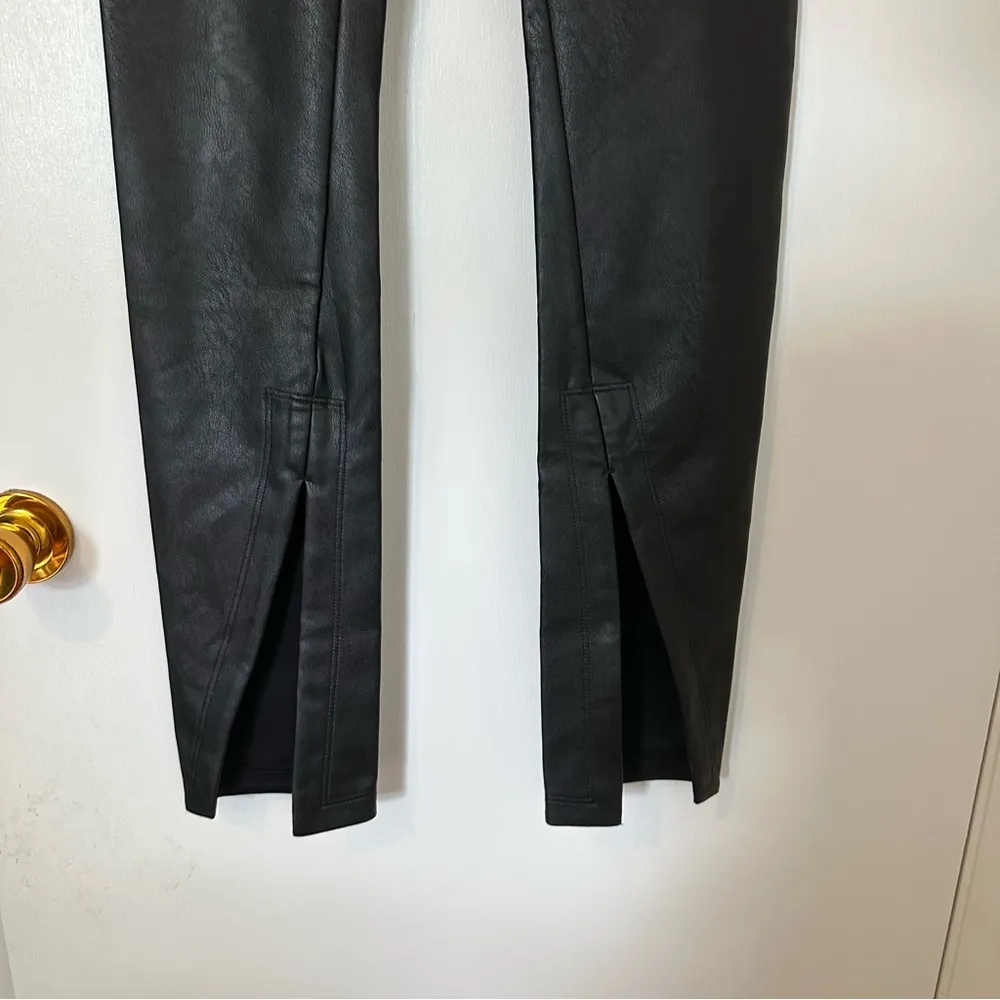 SPANX Vegan Leather Front Slit High Rise Legging Pants Tall Womens Small New - Image 2