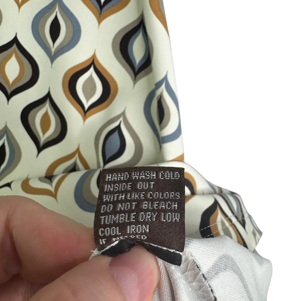 J. McLaughlin Catalina Cloth Retro Mod Knee Length Dress Brown‎ Cream V - Image 7