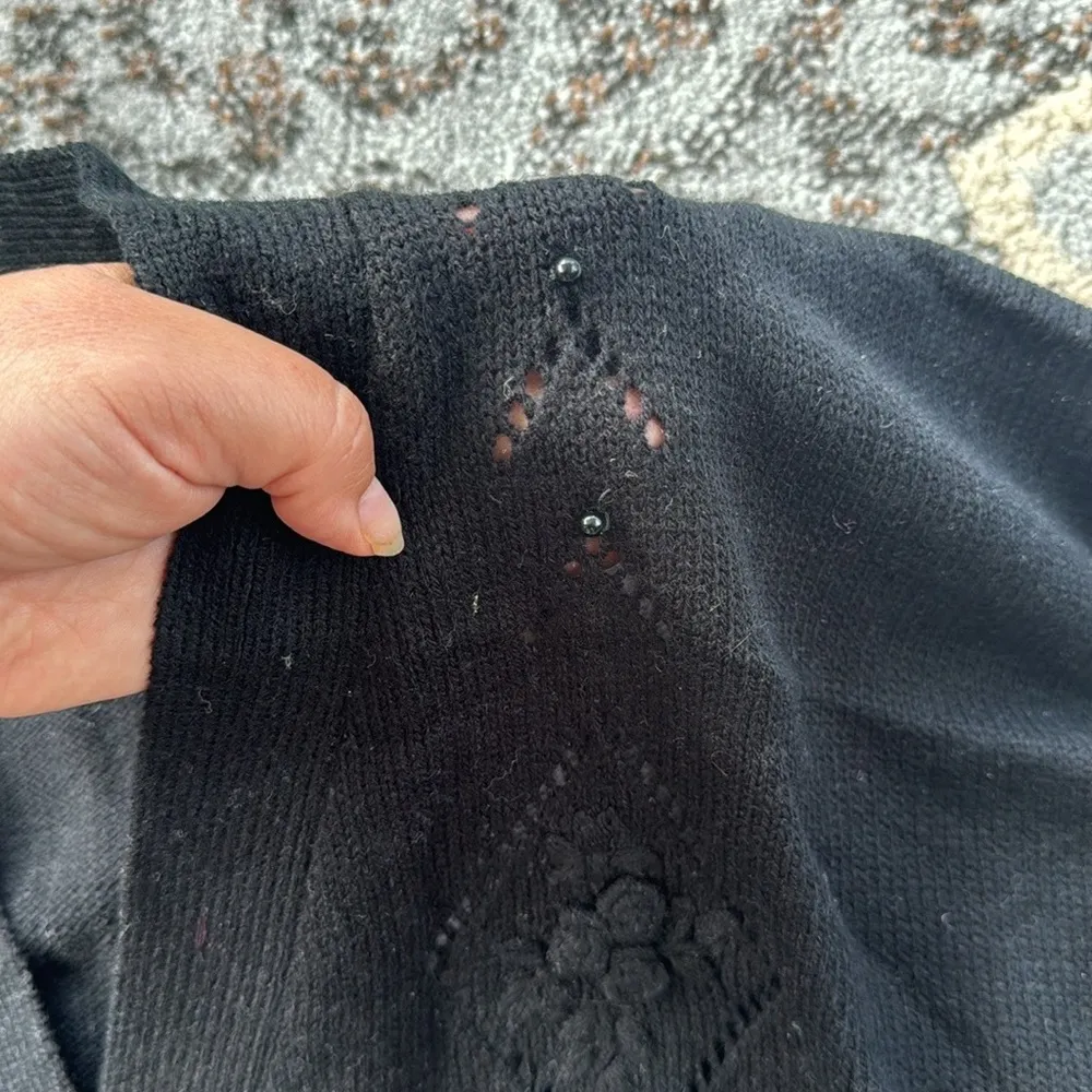 Vintage Mahana Collection Knit Button Down Sweater Black XL - Image 3