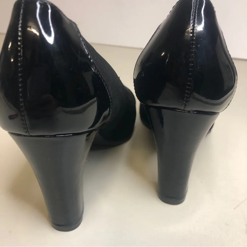 LifeStride Parigi Stretch Accented Pumps Black Patent Leather and Suede Shoes 7 - Image 10