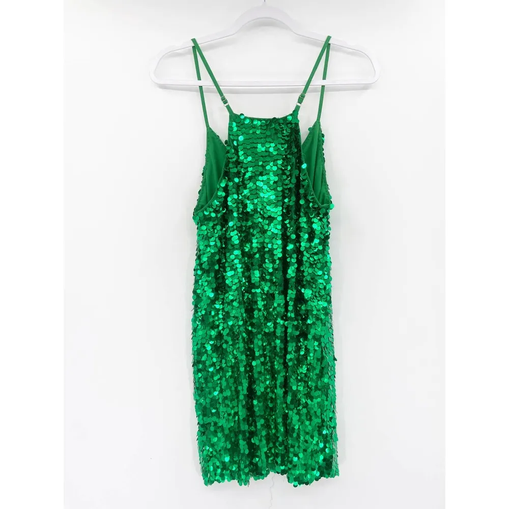 Walter Baker Dolla Dress Sequin Emerald Green Mini Medium NWT - Image 5