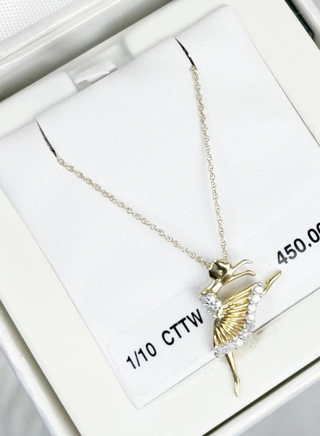 10KT Women's Gold‎ Ballet Ballerina Pendant Necklace NEW Gold - Image 2