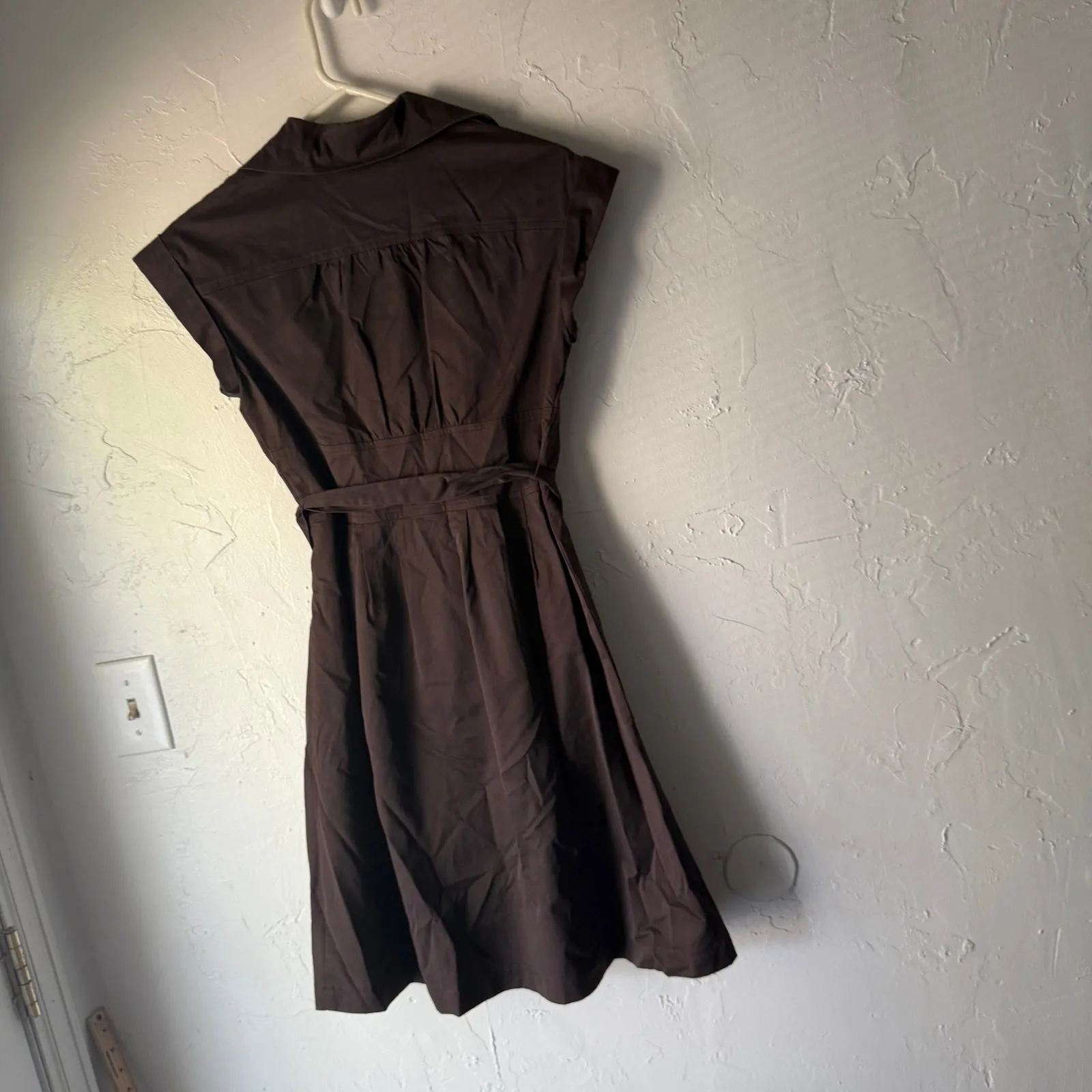 Merona Collection Brown Belted Shirt‎ Dress Size 4 Y2K Utility Style - Image 5