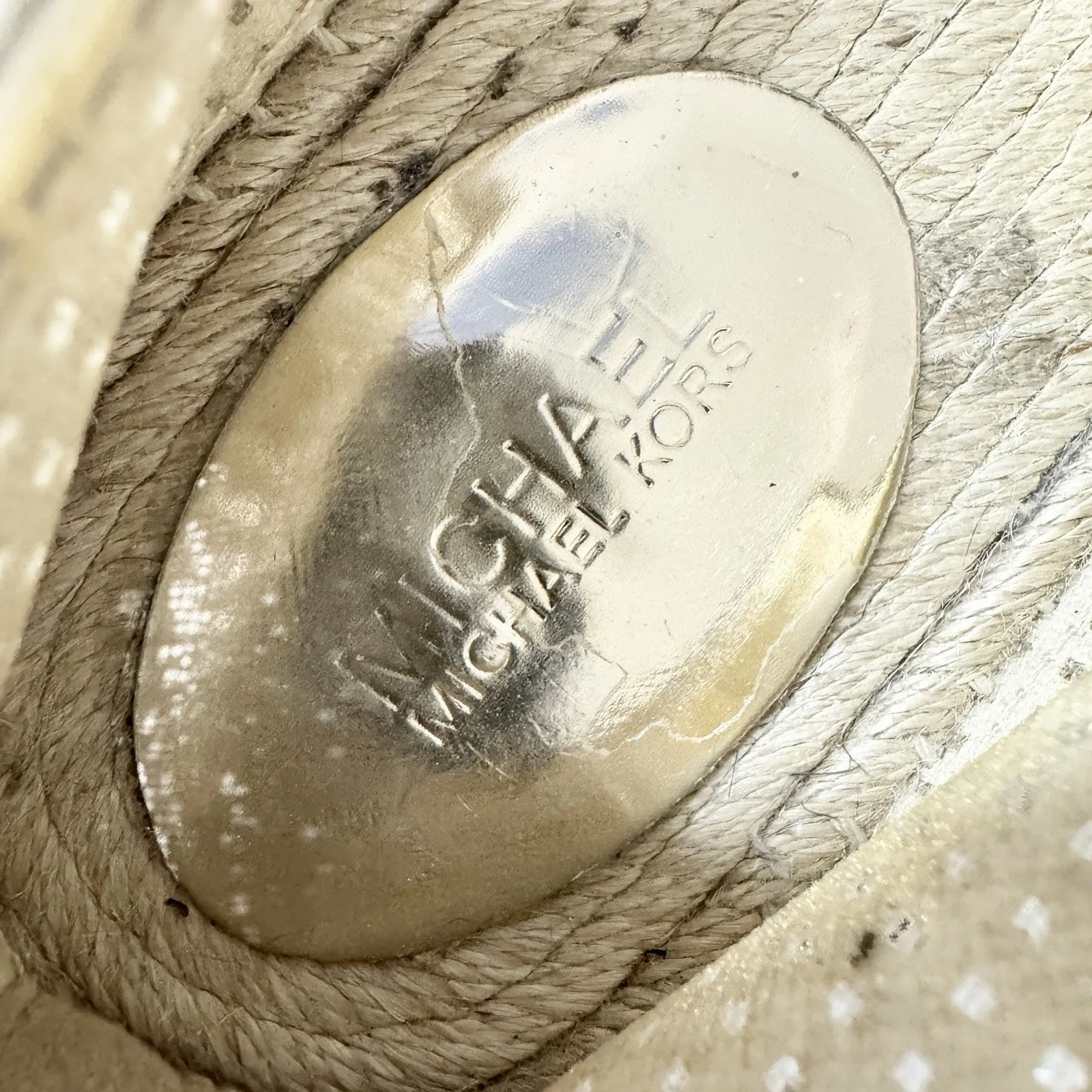 Michael Kors Shoes Women Size 5M Gold Metallic Gold Embellished Espadrilles Flat - Image 6