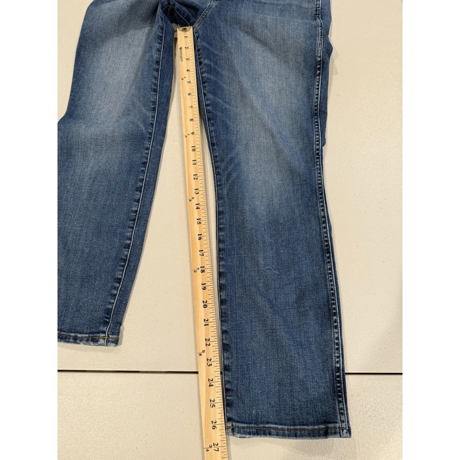 J Crew Vintage Slim Straight Jeans Womens 27" High Rise Stretch Travel Cotton Blue - Image 6