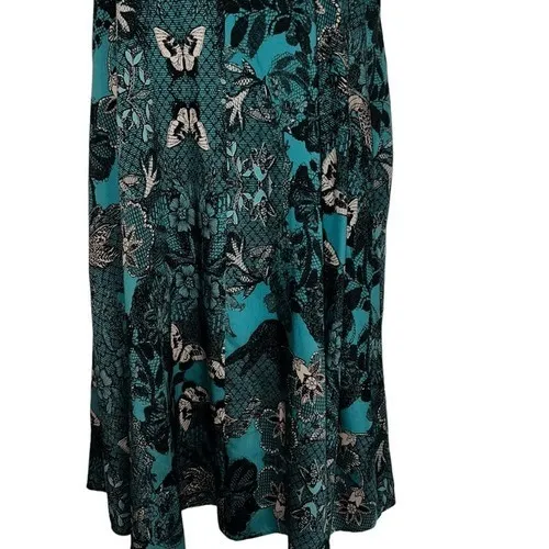 ANTHROPOLOGIE MAEVE Flowy Butterfly Lace Swing Dress Swan Bird Print EUC Size XS - Image 6